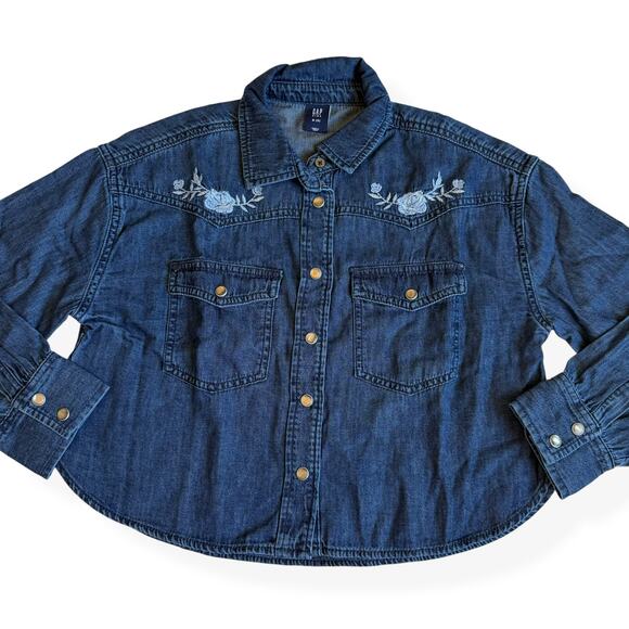 GAP Other - NEW Gap Kids Oversized Denim Western Shirt Medium 8